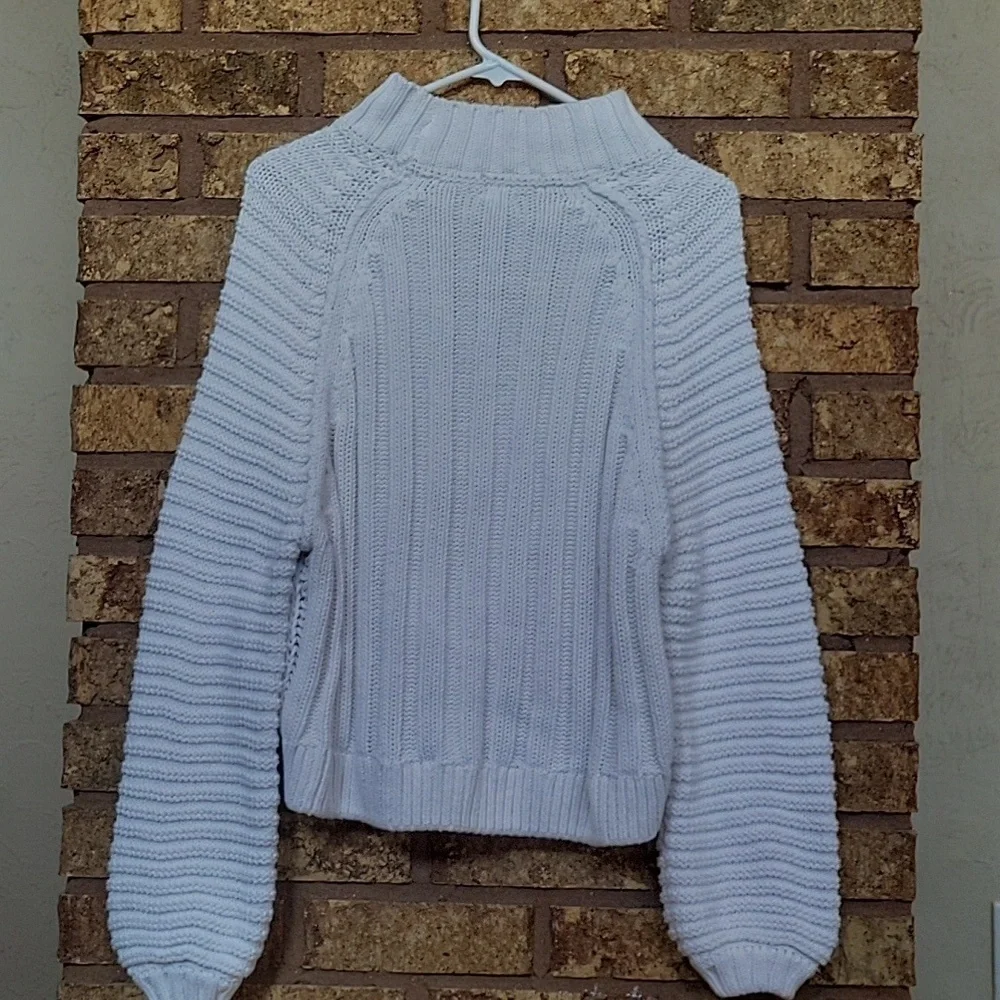 Free People Sweetheart Mock Neck Sweater Size XS Cozy Boho Cotton Knit
